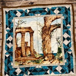 Chicos Vintage Style Scarf with Greek Ancient Ruins Design